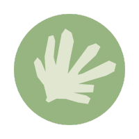 Rond vert et feuille beige